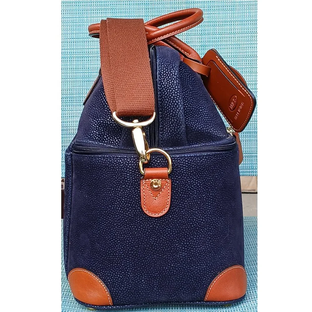 Bric's Dark Ocean Blue - Blue and Brown - Tuscan Train Beauty Case - Travel Bag - Picture 6 of 14
